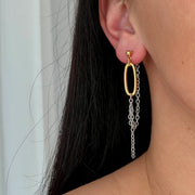Oval Link Chain Earrings